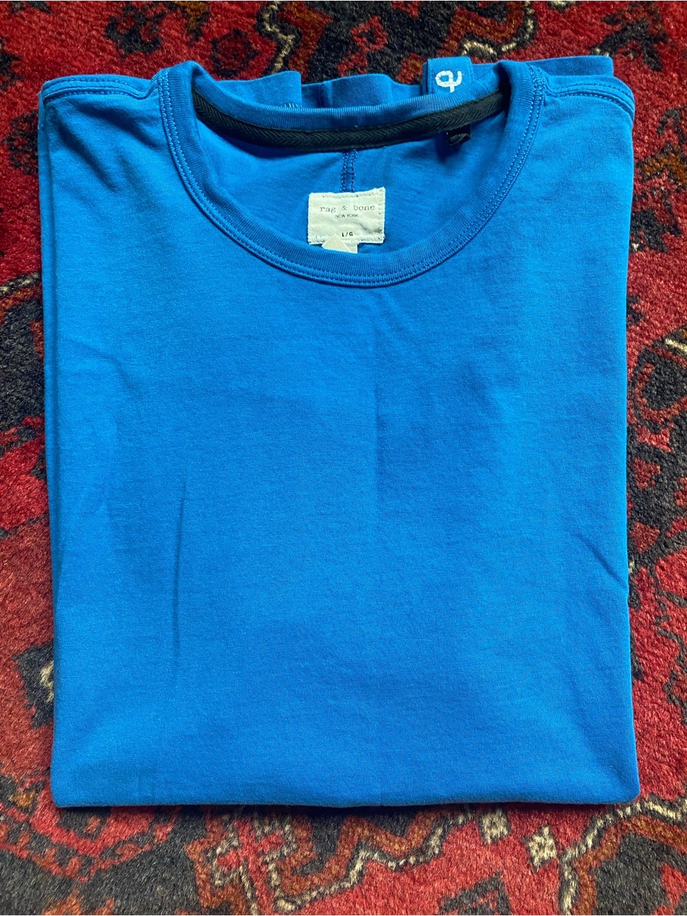 rag & bone Men's Crew Neck T-Shirt in True Blue